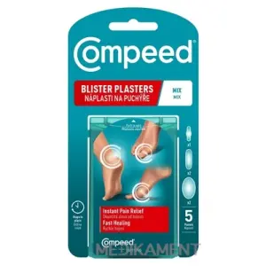 Compeed NÁPLASŤ na pľuzgiere MIX 2x stredná na päty + 2x malá + 1x malá na prsty 5 ks