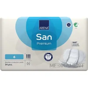 ABENA San Premium 6 vkladacie plienky anatomické 30 x 63 cm savosť 1600 ml 34 ks