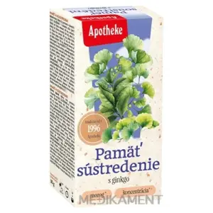 APOTHEKE PAMÄŤ A SÚSTREDENIE  s ginkgo bylinná zmes vrecúška 20 x 1,5 g 