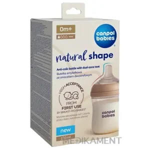 Canpol babies Fľaša Natural Shape 150 ml antikoliková s dvojzónovým cumlíkom 0m+ 1 ks