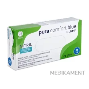 AMPri Pura Comfort Blue Nitrilové rukavice veľ. M modré nepudrované nesterilné 100 ks