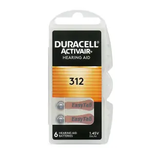 DURACELL HA 312 EASYTAB 1.45V batérie do načúvacích prístrojov 6 ks
