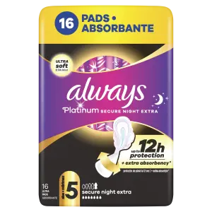 Always Platinum Secure Night Extra  Vložky s Krídelkami  16ks