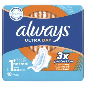 Always Ultra Day Normal Hygienické Vložky s Krídelkami  10ks