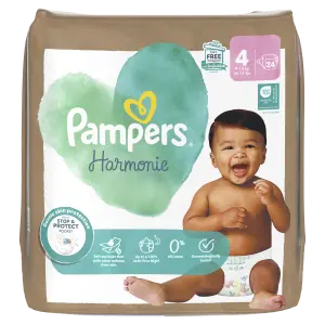 Pampers Harmonie Baby Plienky Veľkosť 4, 24ks, 9-14kg