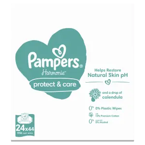 Pampers Harmonie Protect & Care Vlhčené Obrúsky 24x44ks