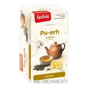APOTHEKE PREMIER Pu-erh a citrón pravý čierny čaj vrecúška 20 x 2 g 