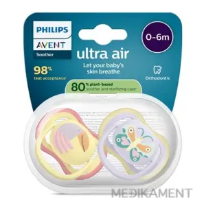 Philips AVENT CUMLÍK Ultra air 0-6m pre dievča na utišovanie fialová/žltá-obrázok 2 ks