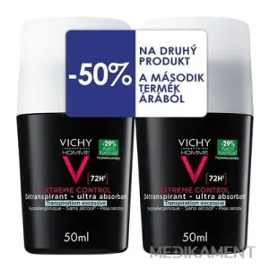 VICHY HOMME EXTREME CONTROL DETRANSPIRANT 72H DUO dezodorant 2 x 50 ml