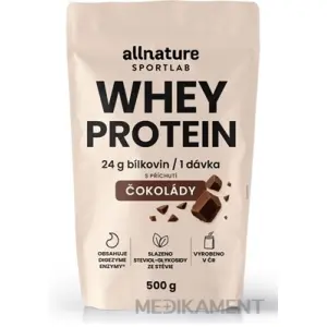 Allnature SPORTLAB WHEY PROTEIN sušený srvátkový proteínový príchuť čokoláda 500 g