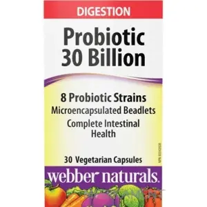 Webber Naturals Probiotic 30 miliárd kapsuly zmes bakteriálnych kultúr - 8 kmeňov 30 ks