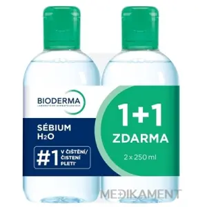 BIODERMA Sébium H2O FESTIVAL micelárna pleťová voda na mastnú a zmiešanú pleť 2 x 250 ml 