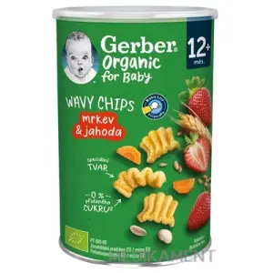 Gerber Organic WAVY CHIPS mrkva & jahoda od 12 mesiaca 35 g