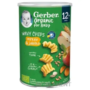 Gerber Organic WAVY CHIPS mrkva & jablko od 12 mesiaca 35 g