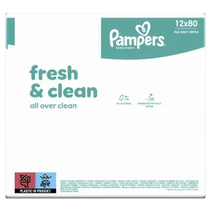 Pampers Fresh Clean Wipes, 12ks x 80ks