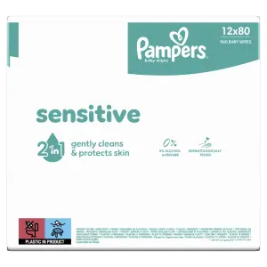 Pampers Sensitive Wipes, 12 ks x 80ks