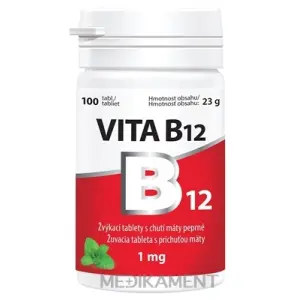 Vitabalans VITA B12 1 mg žuvacie tablety s príchuťou mäty (inov. 2021) 1x100 ks