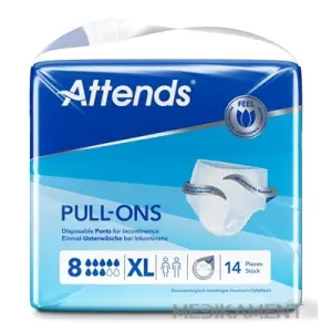Attends Pull-Ons 8XL Nohavičky nasiakavosť 2153 ml, obvod bokov 130-170 cm, 1x14 ks