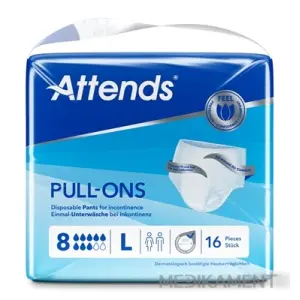 ATTENDS PULL-ONS 8L inkontinenčné nohavičky, nasiakavosť 2380 ml, 1x16 ks