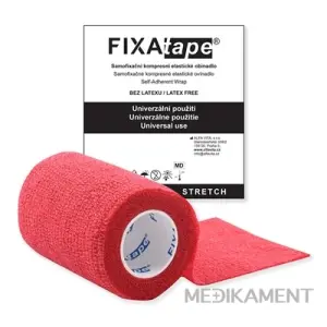FIXAtape STRETCH Samofixačné elas. ovínadlo kompresné farba červená 7,5 cm x 450 cm 1 ks