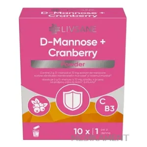 LIVSANE D-Mannose + Cranberry prášok vo vrecúškach 10 ks