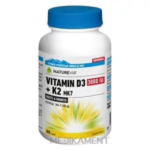 NATUREVIA VITAMÍN D3 3000 IU + K2 MK7 kapsuly 60 ks