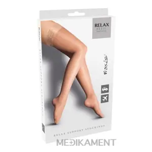 MAXIS RELAX BASIC STEHENNÉ PANČUCHY veľkosť XXL s krajkou svetlé 1 pár