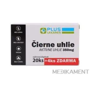 PLUS LEKÁREŇ Čierne uhlie 350 mg tablety 24 ks
