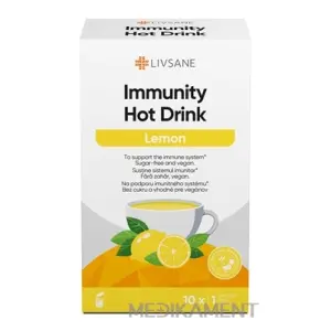 LIVSANE IMMUNITY Horúci nápoj Citrón vrecúška prášok na prípravu nápoja 10 ks