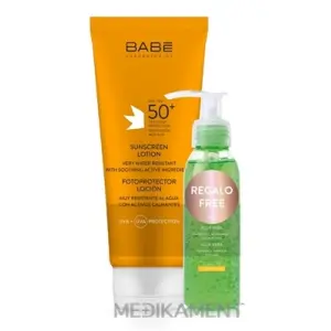 BABÉ SLNKO Mlieko na opaľovanie + Aloe vera gél s ochranným faktorom SPF 50+ 200 ml + gél