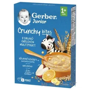 Gerber Junior Nemliečna kaša s chrumkavými kúskami banan jablko pomaranč od 1. roka 200 g