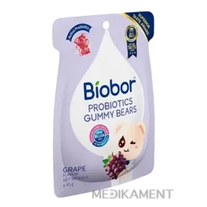 Biobor PROBIOTICS GUMMY BEARS GRAPE FLAVOR želé medvedíky s hroznovou príchuťou 45 g