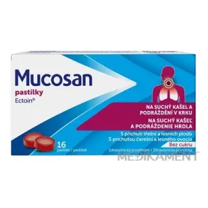 Mucosan pastilky bez cukru, príchuť čerešní a lesného ovocia 16 ks