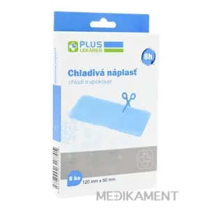 PLUS LEKÁREŇ Chladivá náplasť 120 x 50 mm hydrogélová 6 ks