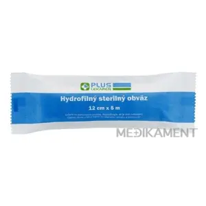 PLUS LEKÁREŇ Hydrofilný sterilný obväz 12 cm x 5 m 1 ks