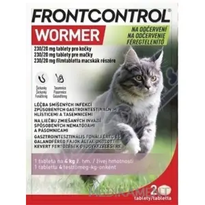 FRONTCONTROL WORMER 230/20 mg na odčervenie tablety pre mačky 2 ks