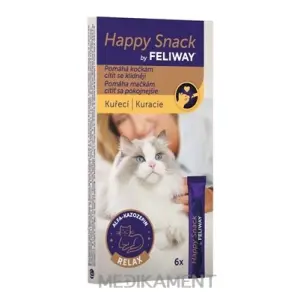FELIWAY Happy Snack Kuracie krmivo pre mačky vrecká 6 x 15 g 