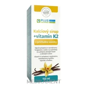 PLUS LEKÁREŇ Kalciový sirup + vitamín K2 s príchuťou vanilky 150 ml