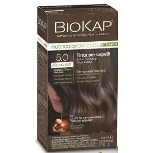 BIOKAP nutricolor delicato RAPID 5.00 farba na vlasy odtieň prirodzený svet. gaštan 135 ml
