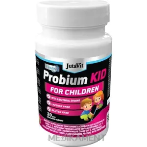 JutaVit Probium Kid + Inulín žuvacie tablety pre deti s vanilkovo-karamelovou arómou 30 ks