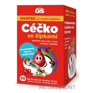 GS Céčko so šípkami želatínky bez cukru + Darček Štvorfarebné pero 50 ks