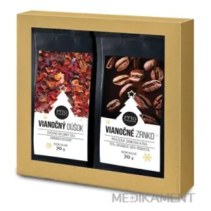 FYTO Darčeková kazeta sypaný čaj Vianočný dúšok 70 g + zrnková káva Vianočné zrnko 70 g