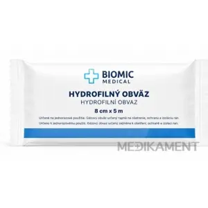 BIOMIC Obväz hydrofilný sterilný 8 cm x 5 m 1 ks