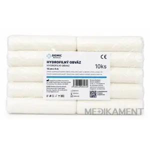 BIOMIC Obväz hydrofilný 12 cm x 5 m nesterilný 10 ks