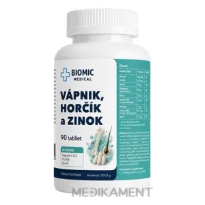 BIOMIC VÁPNIK, HORČÍK, ZINOK tablety 90 ks