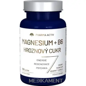Pharma Activ MAGNESIUM + B6 Hroznový cukor pastilky s príchuťou citrón-mäta 100 ks