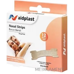 Aidplast Nosové pásiky náplasť na uľahčenie dýchania štandartná veľkosť 12 ks