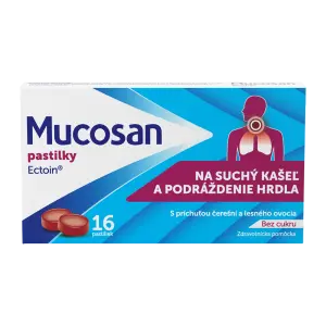 MUCOSAN pastilky bez cukru, príchuť čerešní a lesného ovocia 16 ks