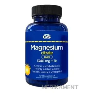 GS Magnesium citrate pure 1340 mg + B6 tablety 70+30 (100 ks)