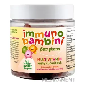 NATURES immuno bambini Beta glucan MULTIVITAMÍN kúsky čučoriedok želat. medvedíky 60 ks